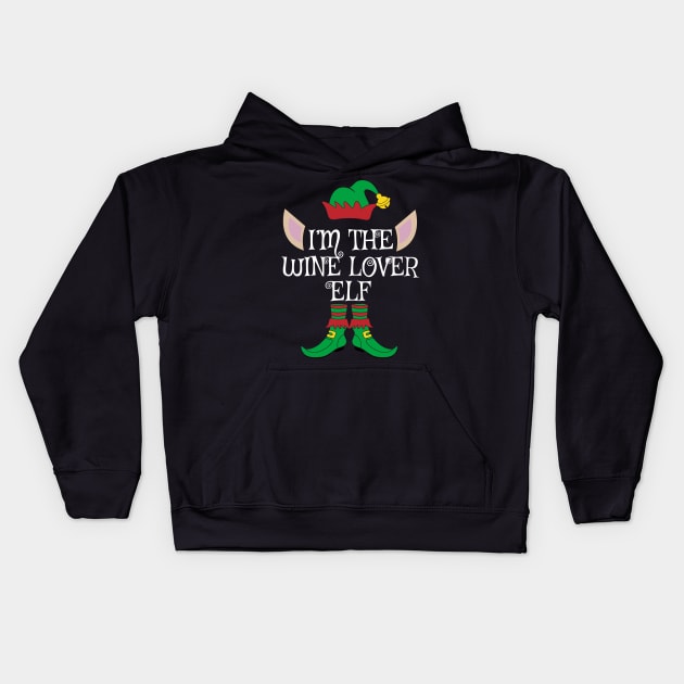 I'm The Wine Lover Christmas Elf Kids Hoodie by Meteor77